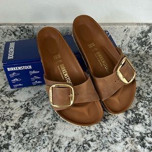 Birkenstock Madrid Big Buckle - Cognac Leather